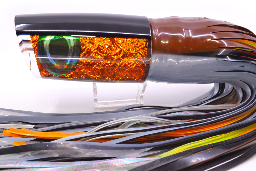 Moyes Lures Orange Dichro Black Back Taxi Eyes XXL B.C.K. Teaser 22oz Skirted