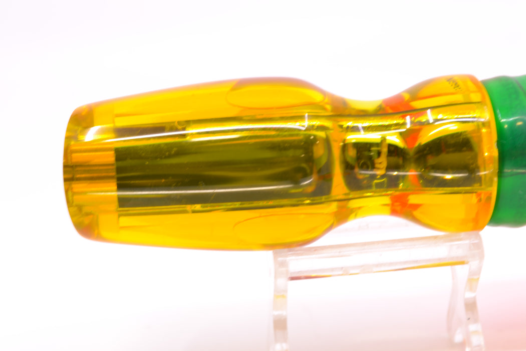 Coggin Lures Yellow Mirrored 4-Hole Bob Knob 12" 10oz Skirted Guacamaya