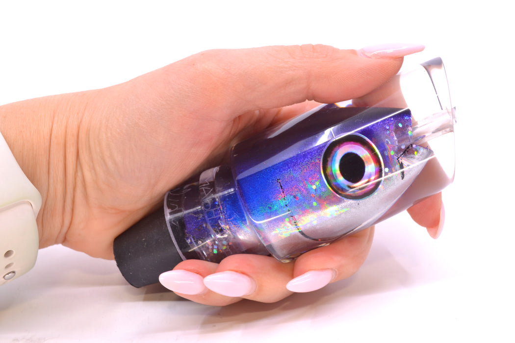 Aloha Lures Silver Rainbow Black-Blue-Purple Back "Scared $#!Tless" Baby Smash Bait 12" 7.3oz