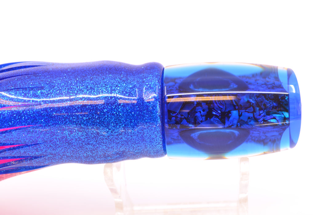 Moyes Lures S&P MOP Blue Back Taxi Eyes Kaiwi 10" 4.5oz Skirted Blue-Silver/Pink