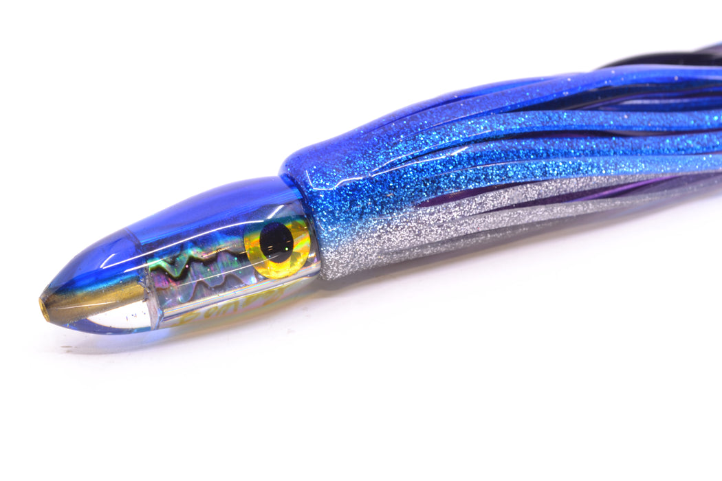 Bomboy Lures Blue-Purple Abalone Blue Back Mini Bomb 5" 2oz Skirted Blue-Silver