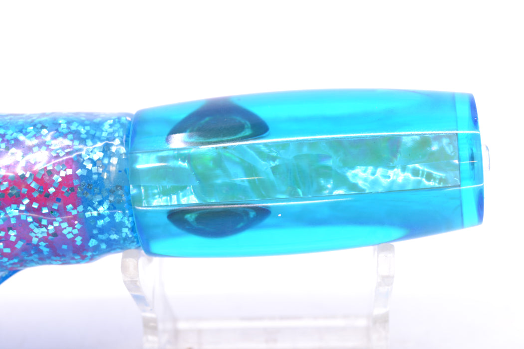 Moyes Lures Ice Blue Awabi Taxi Eyes Small Shotgun 9" 4oz Skirted Blue/Pink-Silver GZE