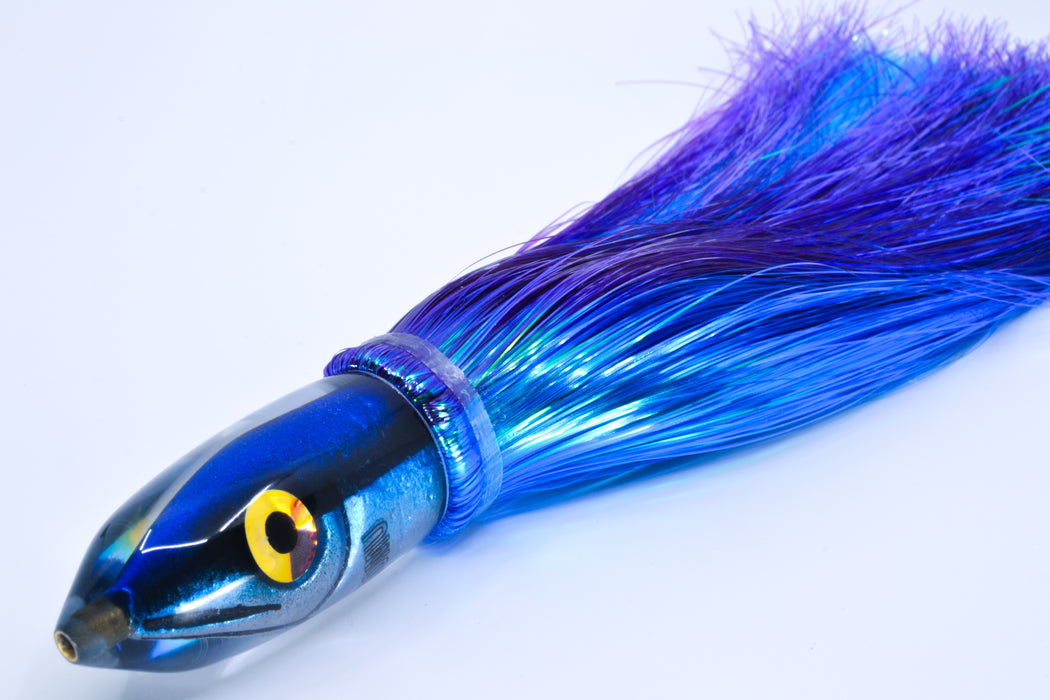 Tsutomu Lures "Hardline Aku" Fish Head Pau Hana Bullet 7" 4oz Strobez Purple-Blue