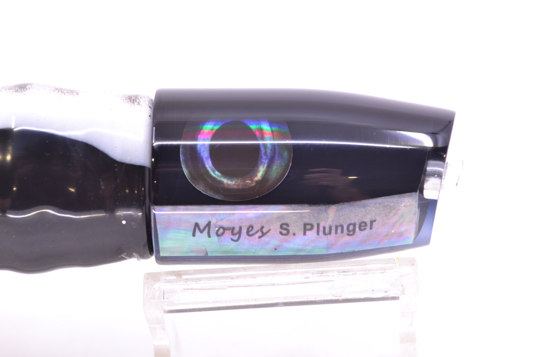 Moyes Lures Black Pearl Black Back Small Plunger 9" 5oz Skirted White Aurora-Black GZE