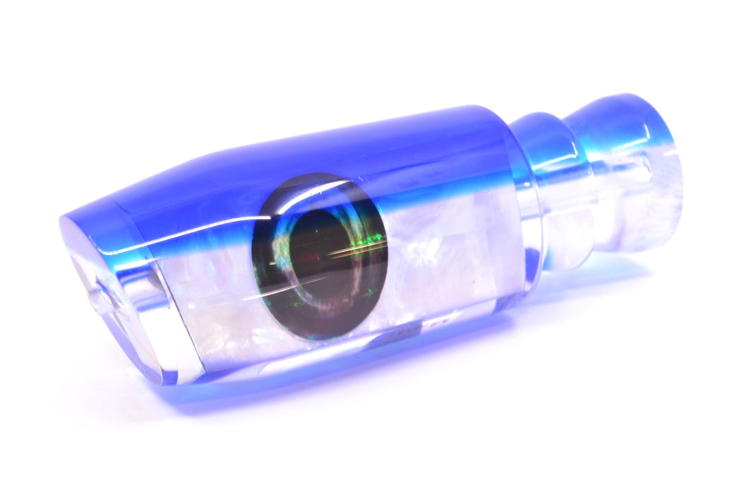 Moyes Lures White MOP Blue Back Taxi Eyes Davey Boy 12" 5oz