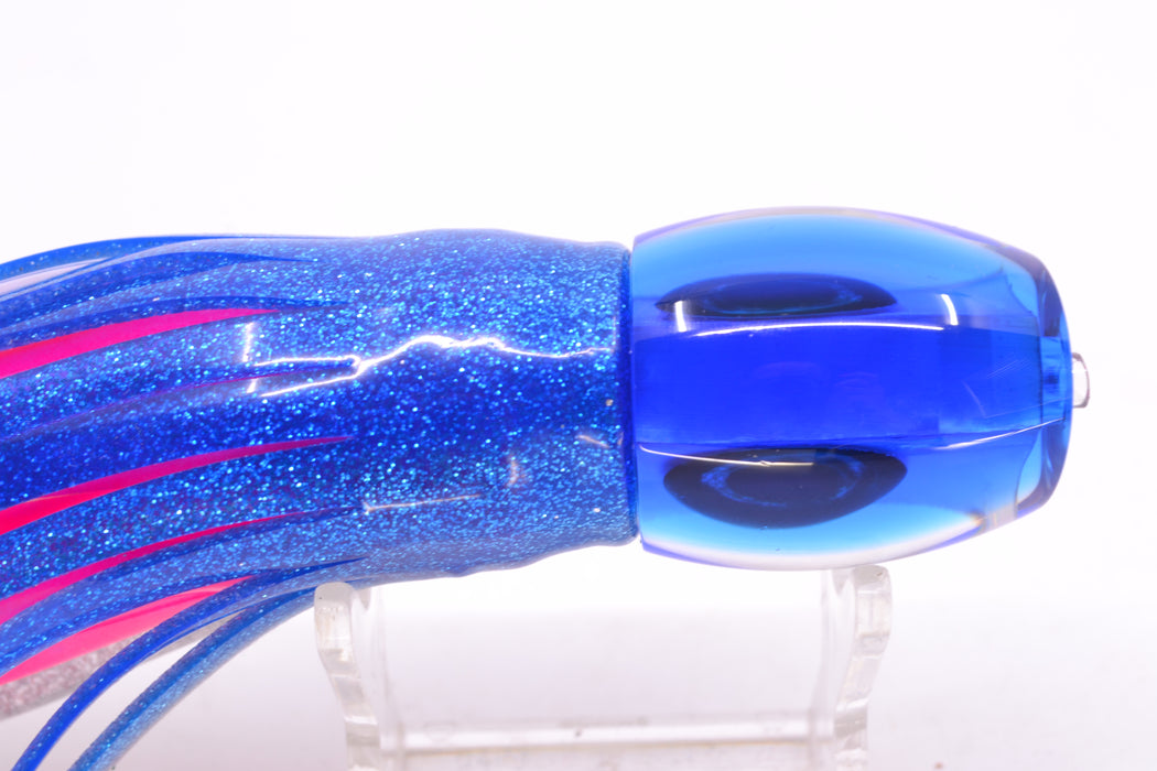 Moyes Lures White MOP Blue Back NEW Small Blaster 9" 4.5oz Skirted Blue-Silver/Pink-White
