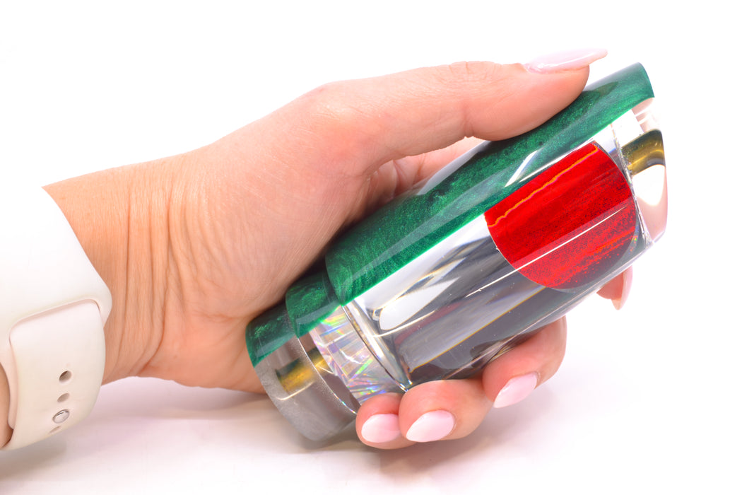 Koya Lures Mirrored Green Back Red Eyes Medium Poi Dog 14" 7.5oz