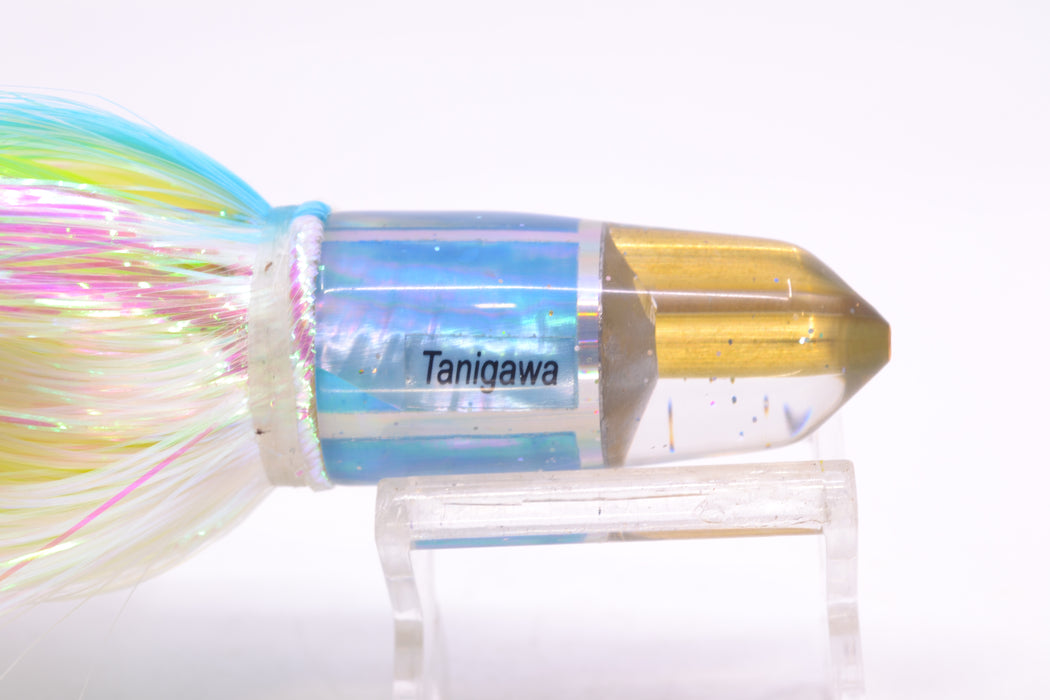 Tanigawa Lures Ice Blue MOP/Silver Rainbow 2-Hole Bullet 7" 6oz EZ Flash Feathersword