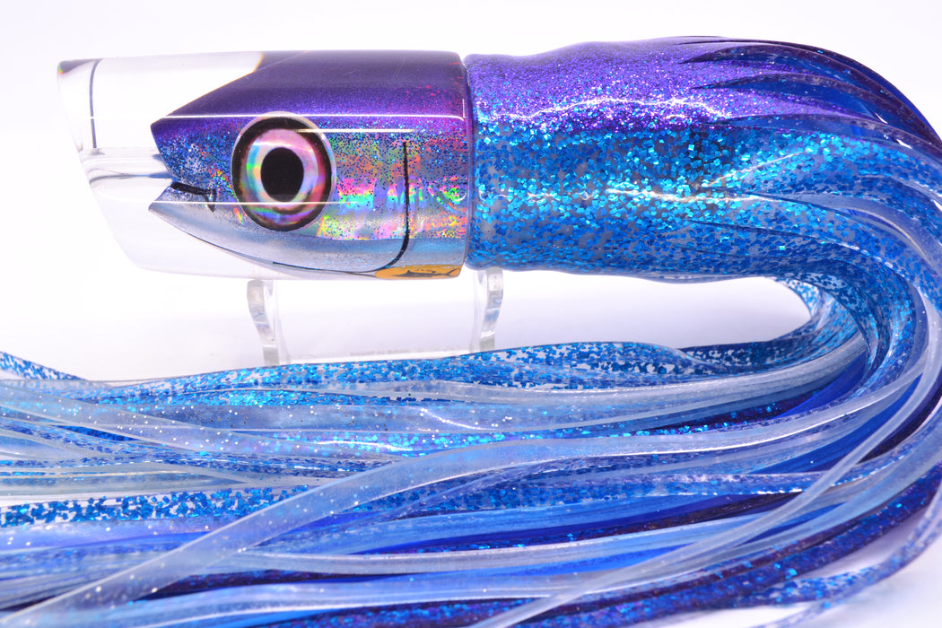 Aloha Lures Purple Back "Scared $#!Tless" Baby Smash Bait 12" 12oz Skirted Purple-Blue