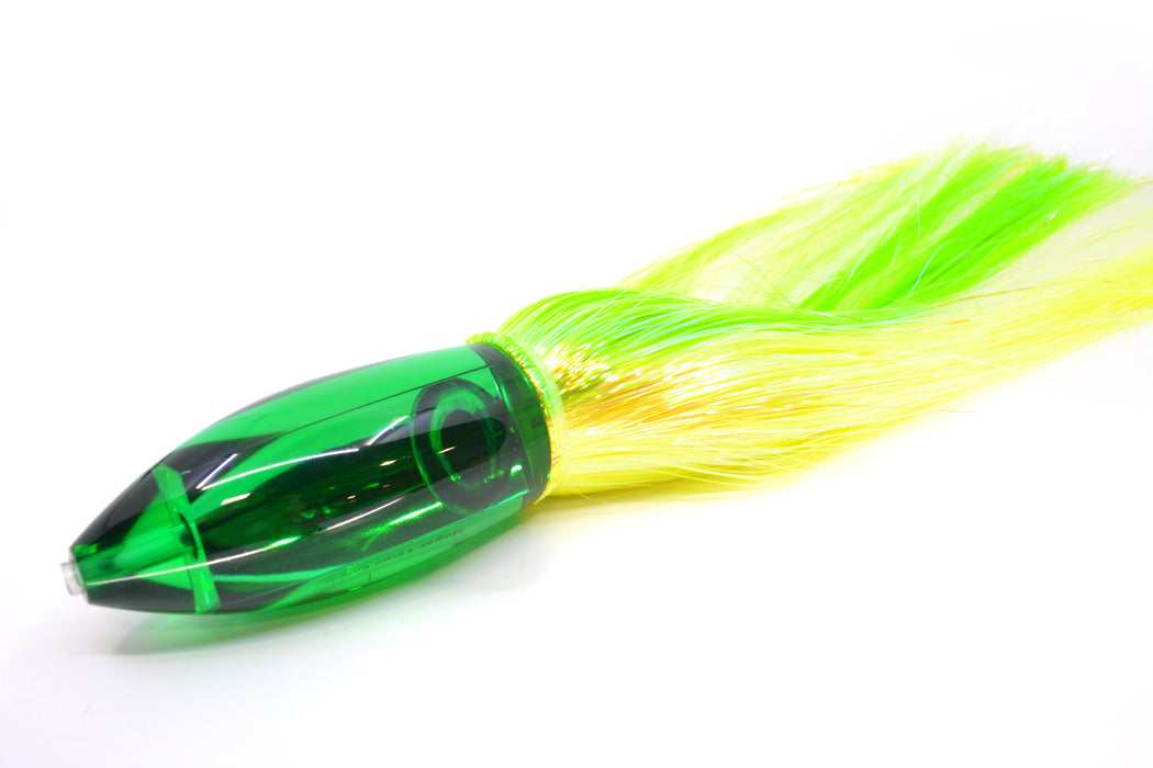 Moyes Lures Green Mirrored Large Ono Bullet 14" 12oz Strobez Green-Chartreuse *Mislabeled*