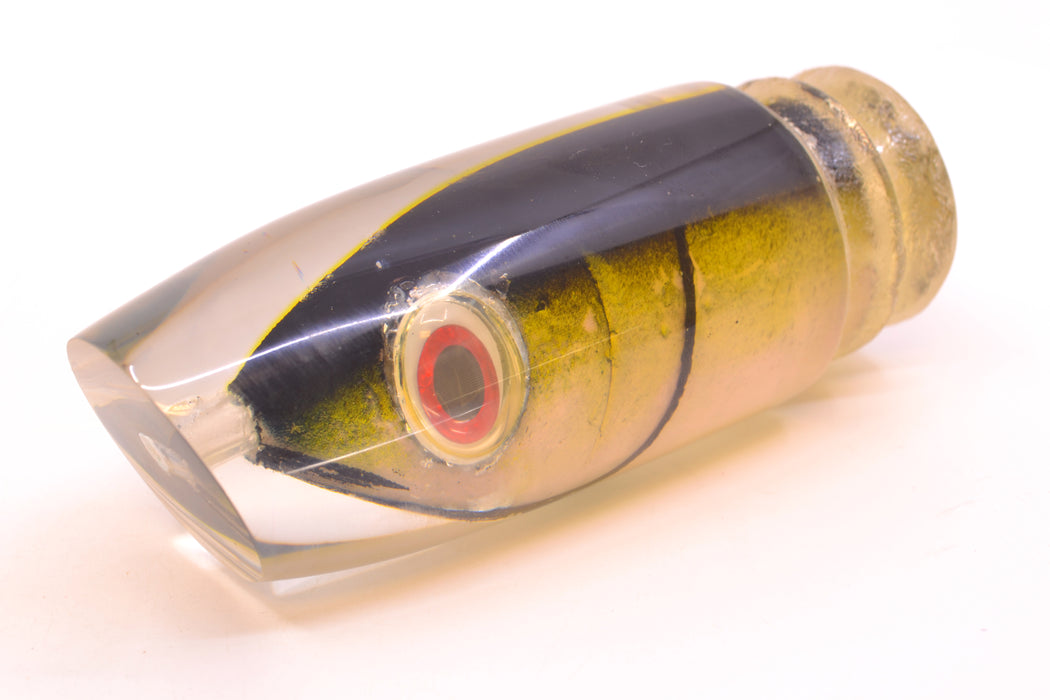 Joe Yee Black-Yellow Pearl Fish Head Shakey Eyes Super Plunger 14" 7.7oz