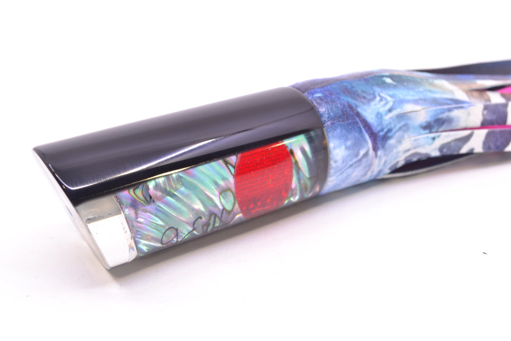 Marlin Magic Lures Blue-Purple Abalone Black Back Large Tube 12" 7oz ALV Vinyl Wahoo