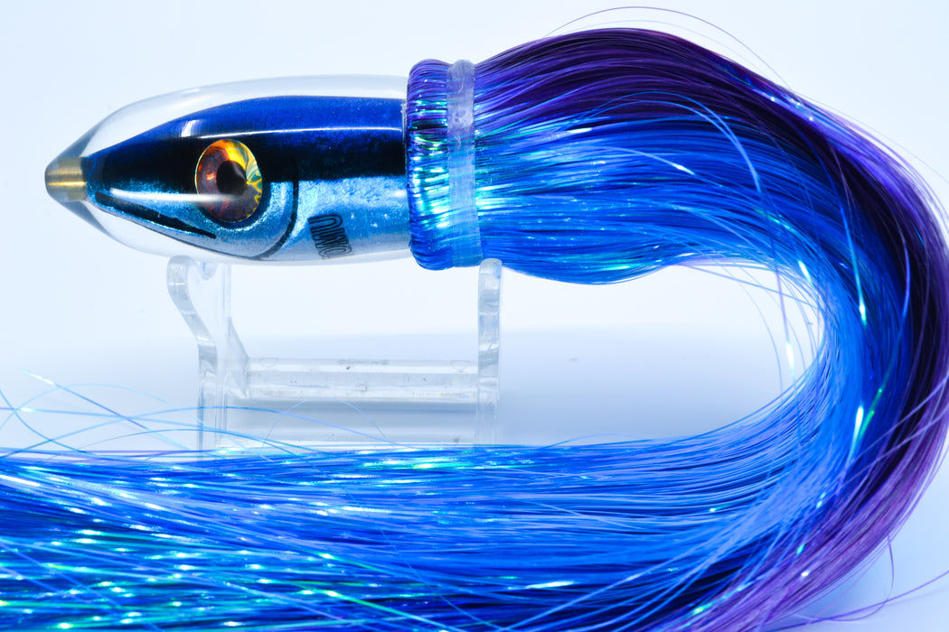 Tsutomu Lures "Hardline Aku" Fish Head Pau Hana Bullet 7" 4oz Strobez Purple-Blue
