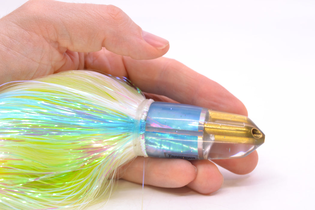 Tanigawa Lures Ice Blue MOP/Silver Rainbow 2-Hole Bullet 7" 6oz EZ Flash Feathersword