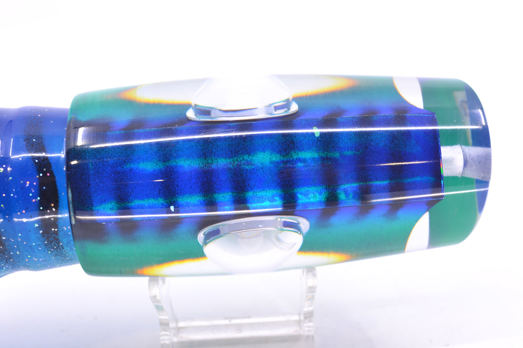 Big T Lures Blue-Teal Rainbow Pearl Black Striped Back Bazooka 16" 16.5oz Skirted GZE