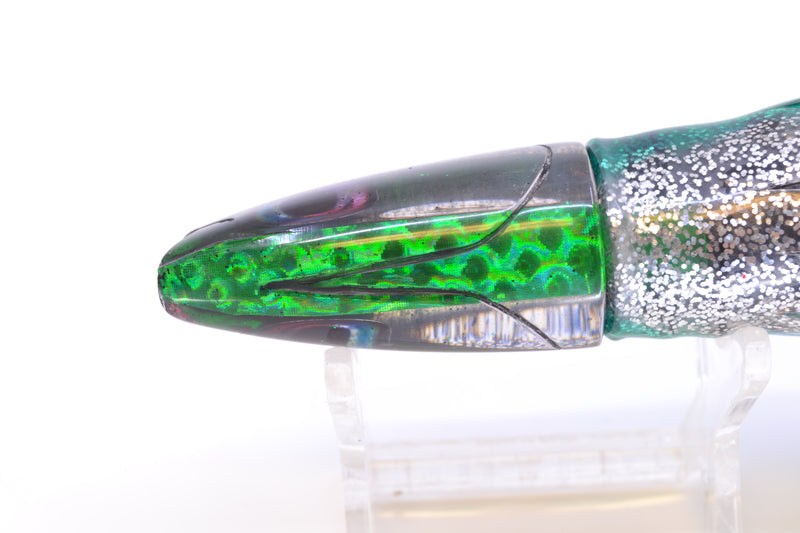 Aloha Lures Green Rainbow Black Back Small Super Ninja 7" 3.5oz Skirted Green Aurora