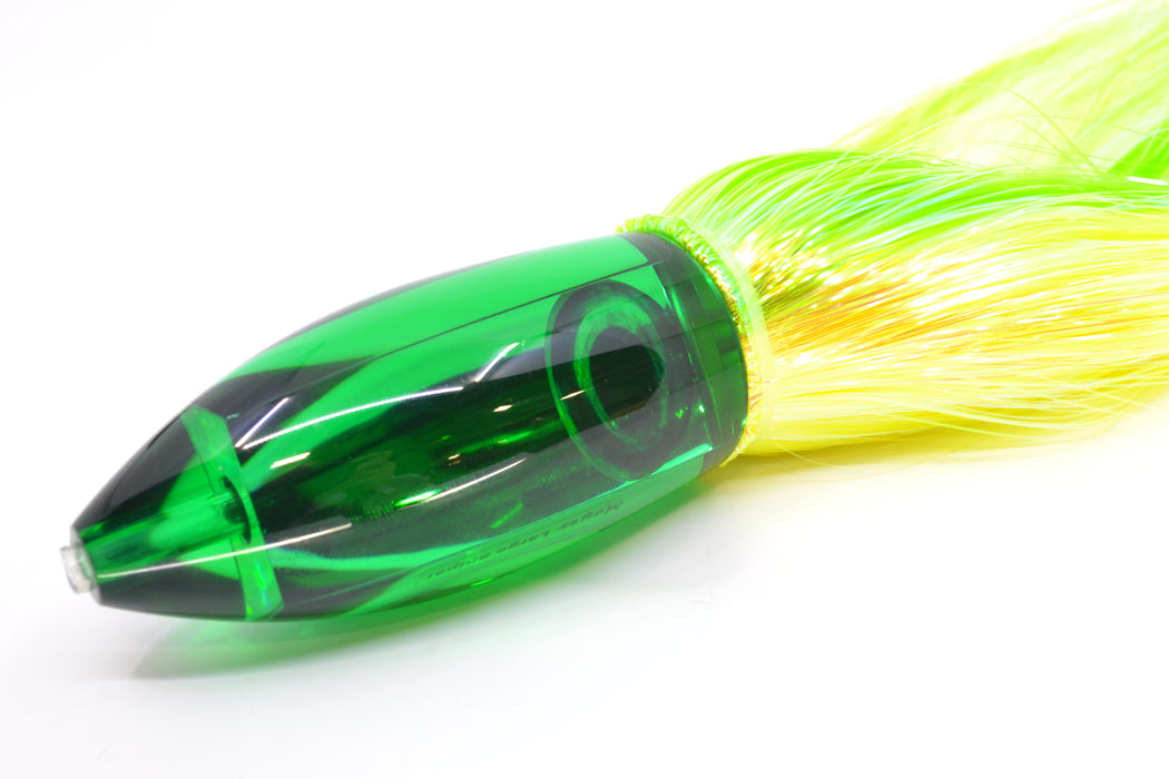 Moyes Lures Green Mirrored Large Ono Bullet 14" 12oz Strobez Green-Chartreuse *Mislabeled*