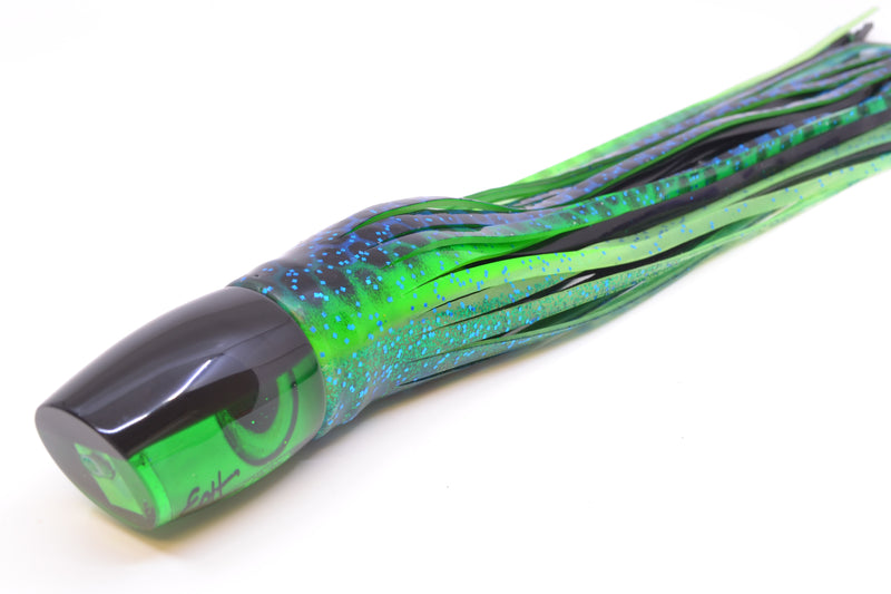 Marlin Magic Green MOP Black Back Baby Ruckus 10" 6.5oz Skirted Black Dots-Blue Dots