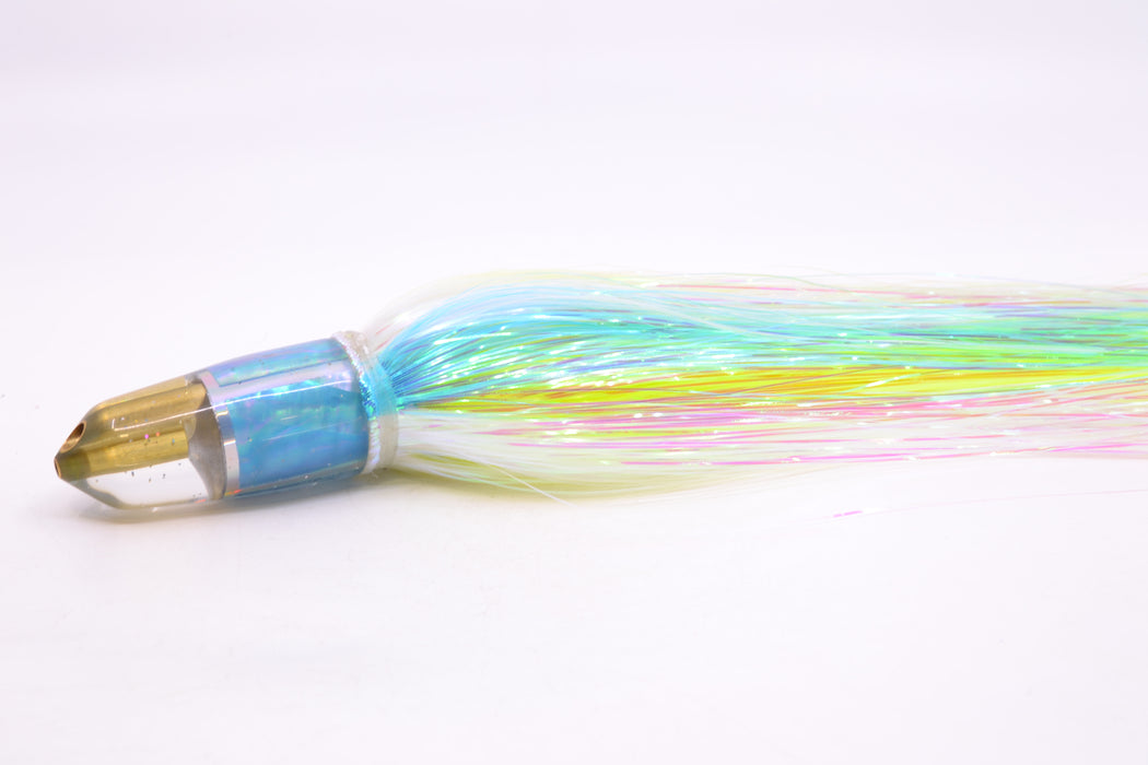 Tanigawa Lures Ice Blue MOP/Silver Rainbow 2-Hole Bullet 7" 6oz EZ Flash Feathersword
