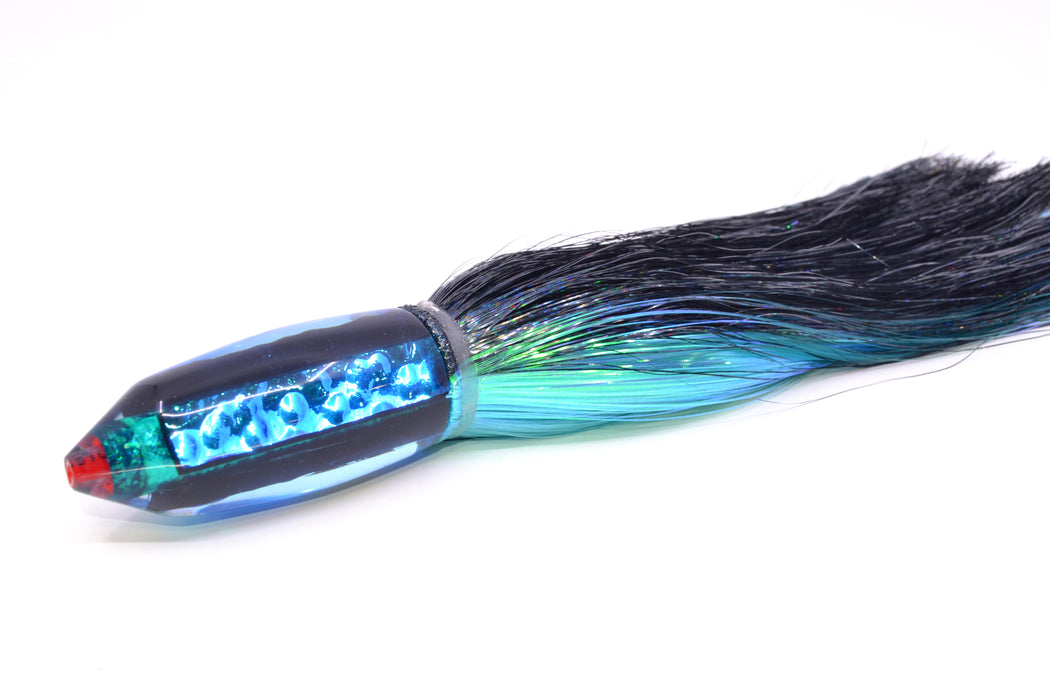 Aloha Lures Blue-Ice Blue Dichro Turquoise Rainbow Deep Six 9" 6oz Strobez Black-Ice Blue GZE