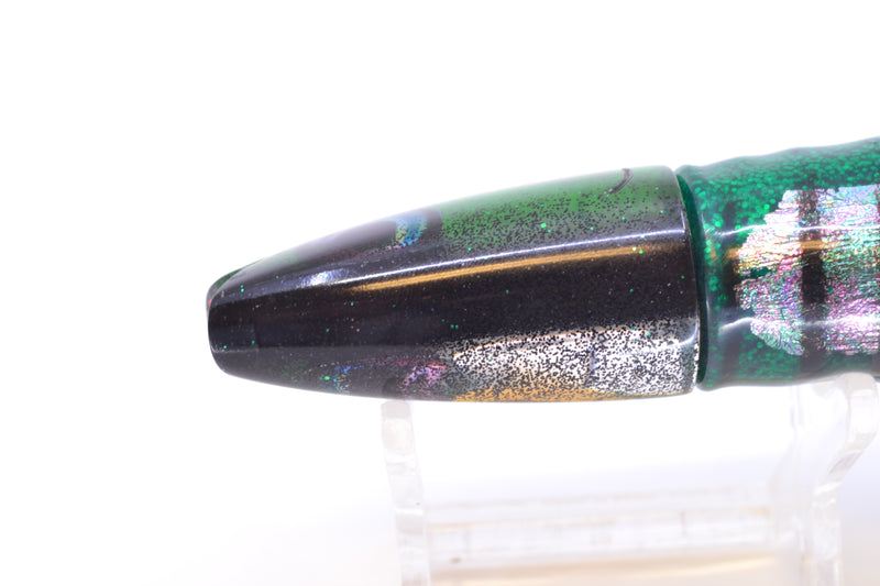 Aloha Lures Green Rainbow Black Back Small Super Ninja 7" 3.5oz Skirted Green Aurora