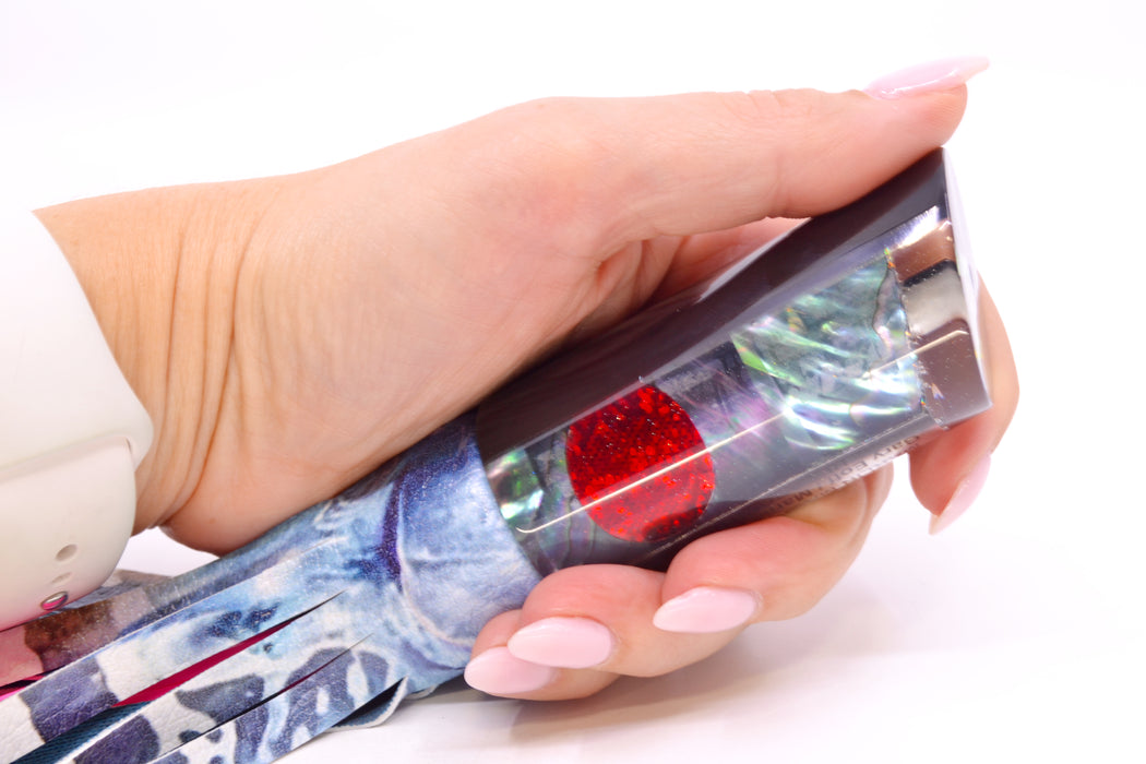 Marlin Magic Lures Blue-Purple Abalone Black Back Large Tube 12" 7oz ALV Vinyl Wahoo