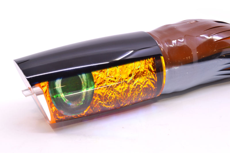 Moyes Lures Orange Dichro Black Back Taxi Eyes XXL B.C.K. Teaser 22oz Skirted