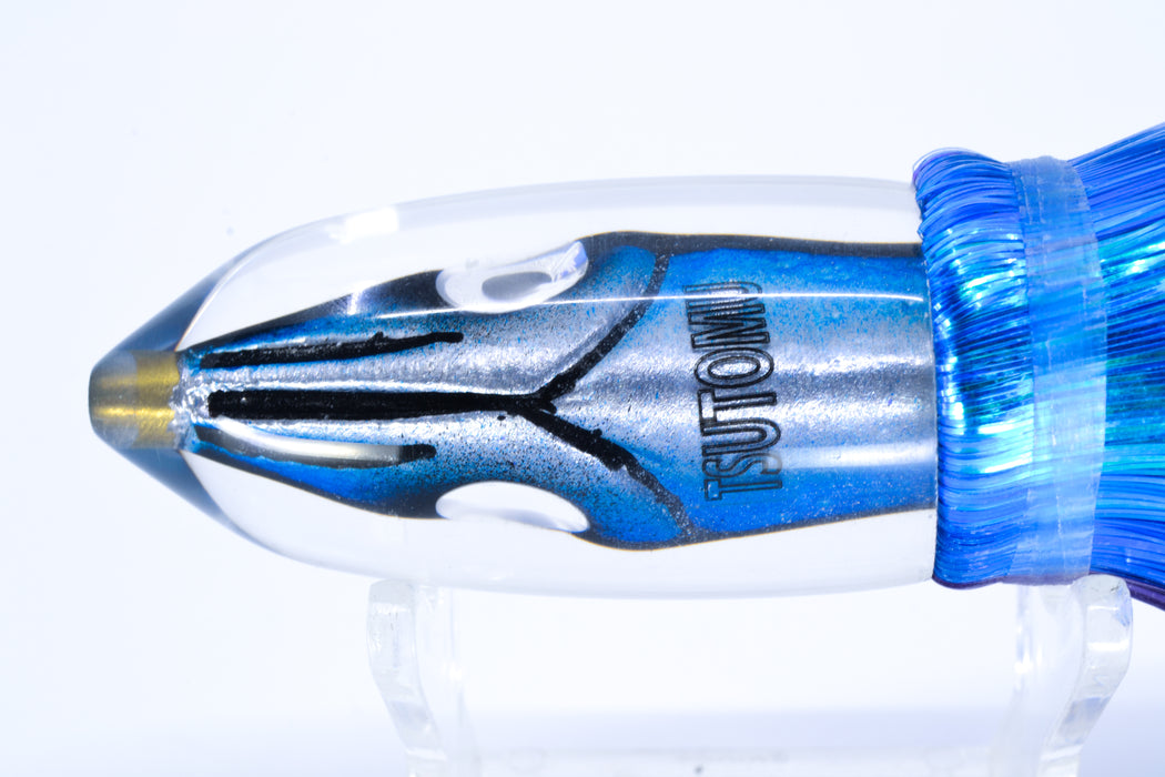 Tsutomu Lures "Hardline Aku" Fish Head Pau Hana Bullet 7" 4oz Strobez Purple-Blue