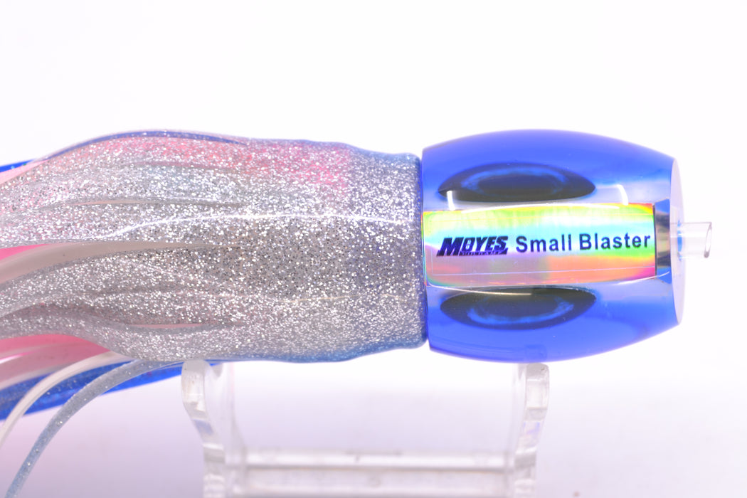 Moyes Lures White MOP Blue Back NEW Small Blaster 9" 4.5oz Skirted Blue-Silver/Pink-White