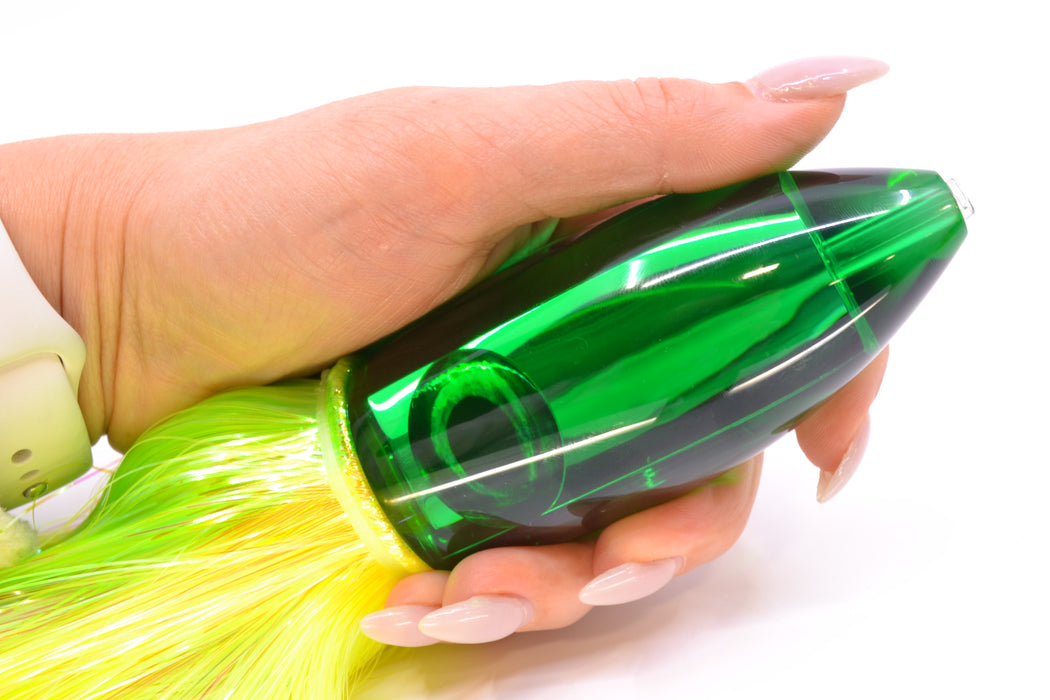 Moyes Lures Green Mirrored Large Ono Bullet 14" 12oz Strobez Green-Chartreuse *Mislabeled*