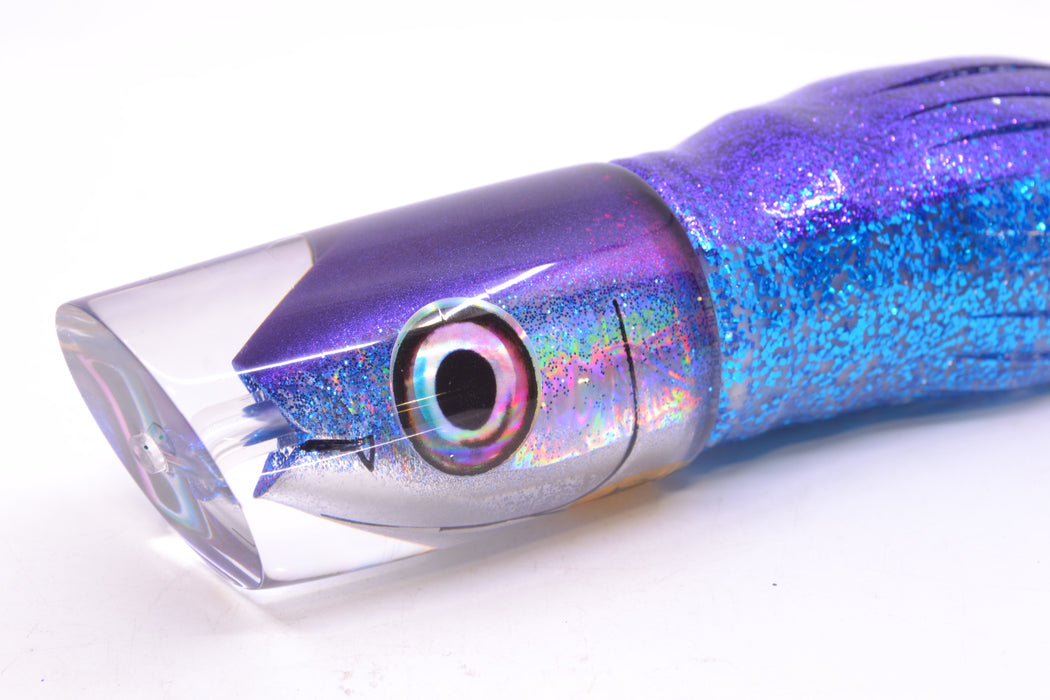 Aloha Lures Purple Back "Scared $#!Tless" Baby Smash Bait 12" 12oz Skirted Purple-Blue