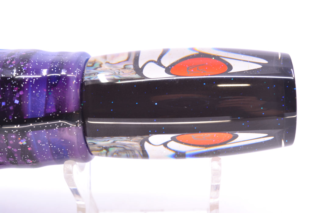 Bonze Lures Hydra Silver-Paua Fish Red Eyes BTK 10" 7oz Skirted Purple-Blue/Black