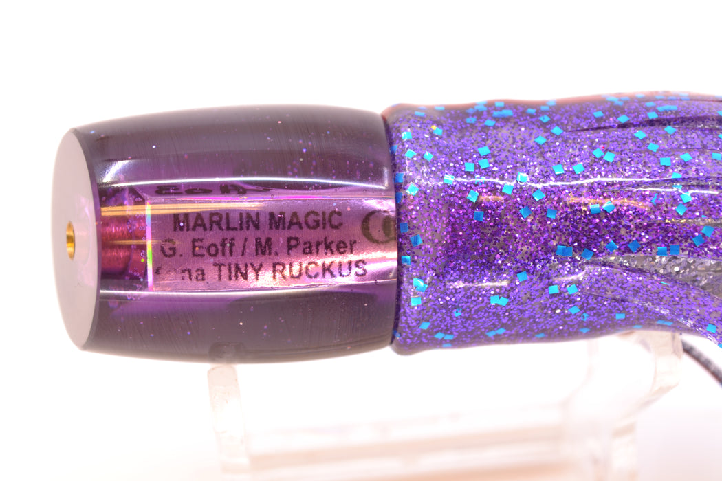 Marlin Magic Purple MOP Black Back Tiny Ruckus 7" 3oz Skirted Black & Blue Bars-Red-Purple