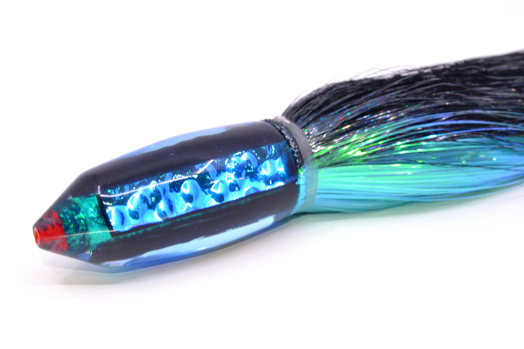 Aloha Lures Blue-Ice Blue Dichro Turquoise Rainbow Deep Six 9" 6oz Strobez Black-Ice Blue GZE