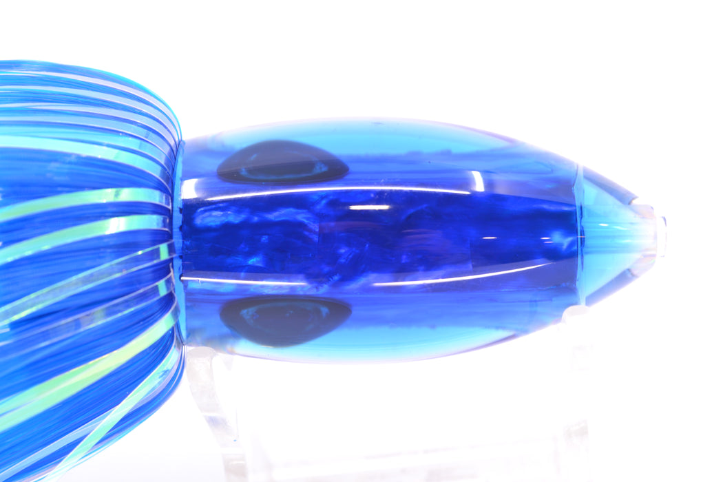 Moyes Lures Ice Blue Awabi Blue Back Small Ono Bullet 7" 3.8oz Skirted Blue-White Hair