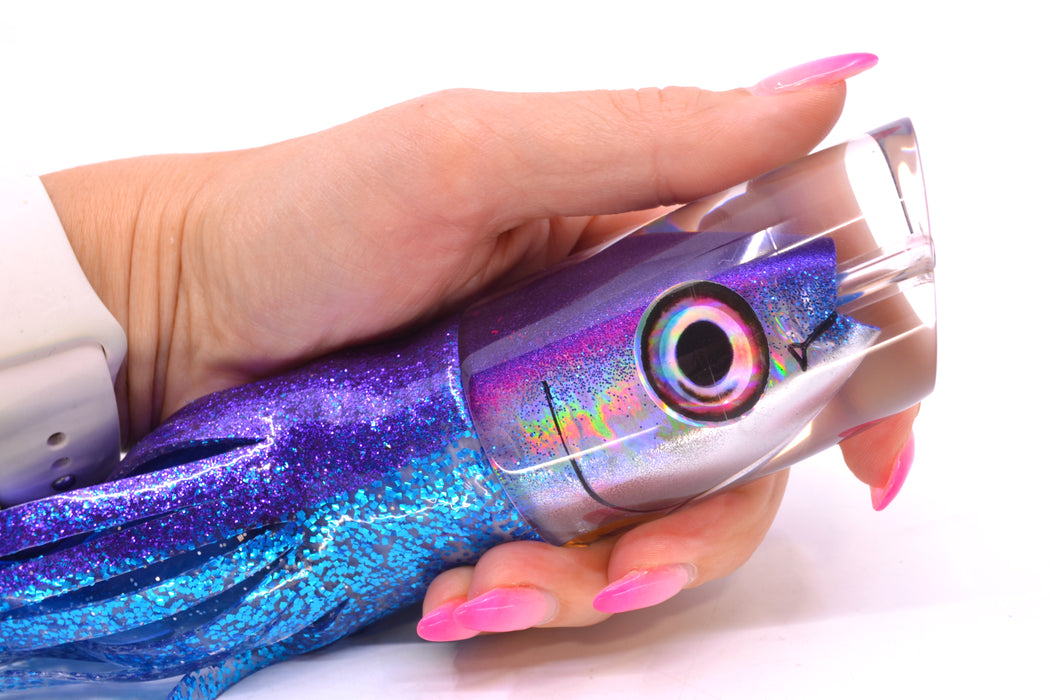 Aloha Lures Purple Back "Scared $#!Tless" Baby Smash Bait 12" 12oz Skirted Purple-Blue