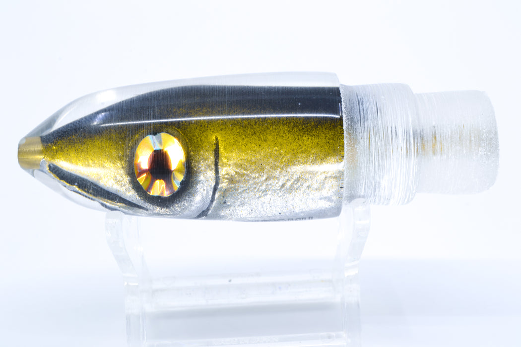 Tsutomu Lures Yellowfin Black/Yellow/Silver Fish Head Ali'i Bullet 7" 4oz