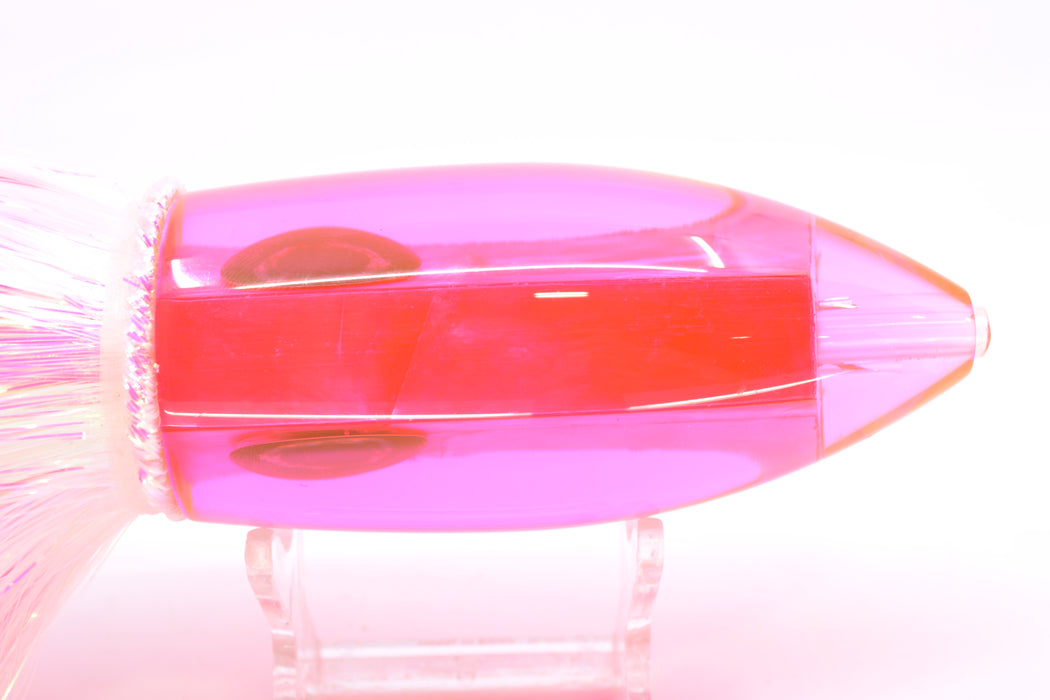 Moyes Lures Fluorescent Pink MOP Large Ono Bullet 14" 12oz Strobez White/Pink