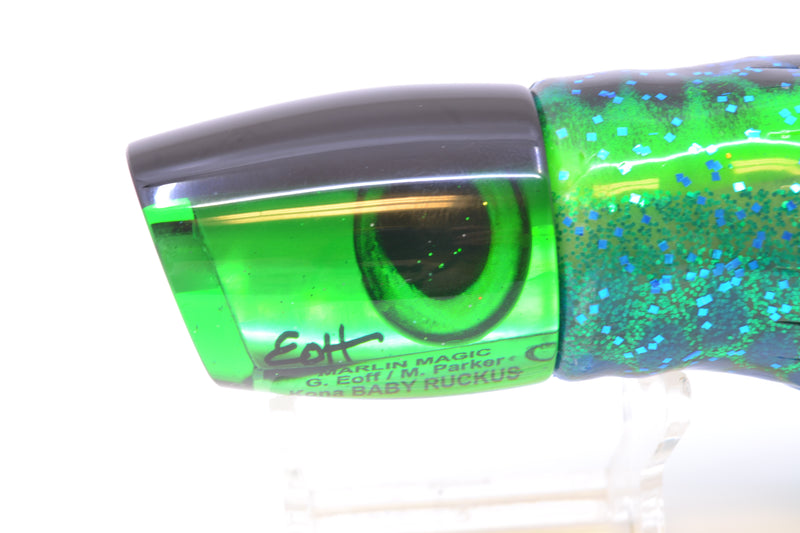Marlin Magic Green MOP Black Back Baby Ruckus 10" 6.5oz Skirted Black Dots-Blue Dots