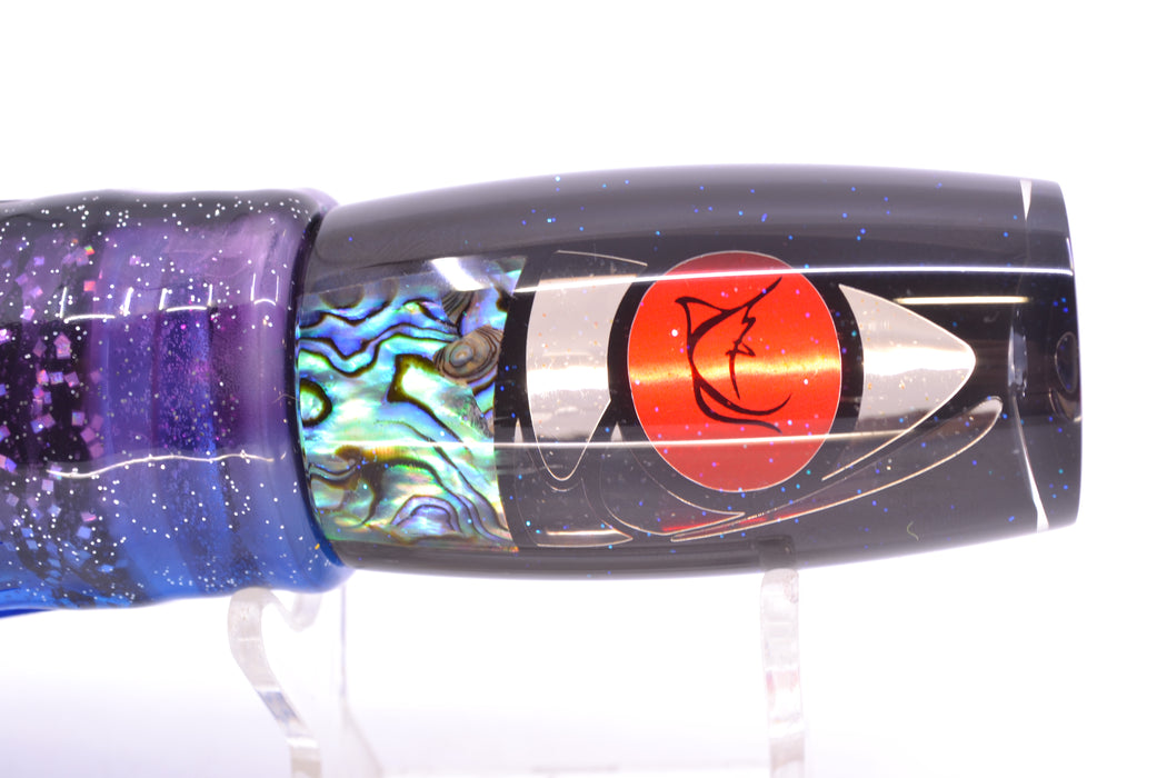 Bonze Lures Hydra Silver-Paua Fish Red Eyes BTK 10" 7oz Skirted Purple-Blue/Black