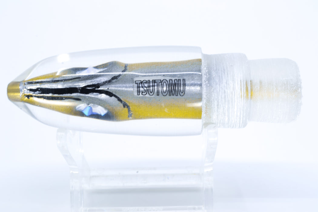 Tsutomu Lures Yellowfin Black/Yellow/Silver Fish Head Ali'i Bullet 7" 4oz