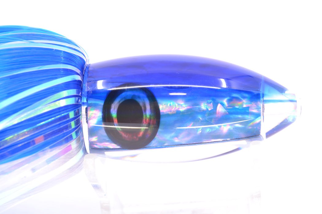 Moyes Lures Ice Blue Awabi Blue Back Small Ono Bullet 7" 3.8oz Skirted Blue-White Hair