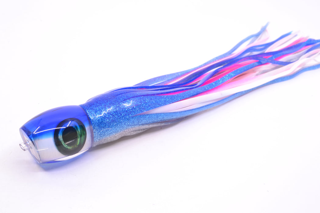 Moyes Lures White MOP Blue Back NEW Small Blaster 9" 4.5oz Skirted Blue-Silver/Pink-White