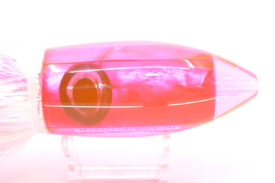 Moyes Lures Fluorescent Pink MOP Large Ono Bullet 14" 12oz Strobez White/Pink