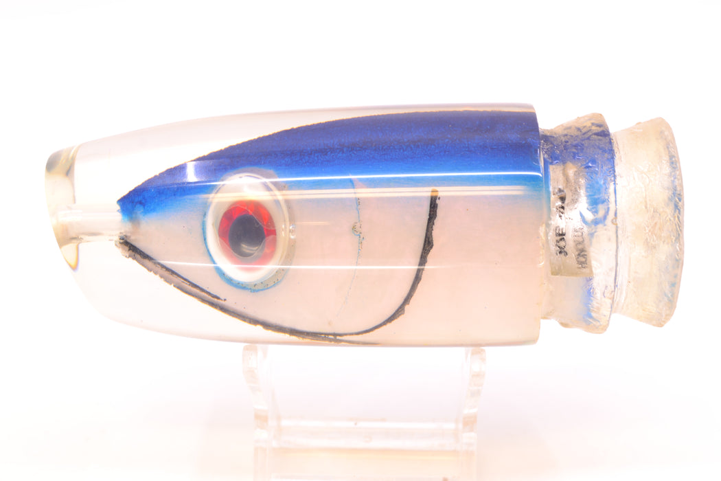 Joe Yee Blue-Ice Blue Pearl Fish Head Shakey Eyes Super Plunger 14" 7.7oz *EYE DEFECT*