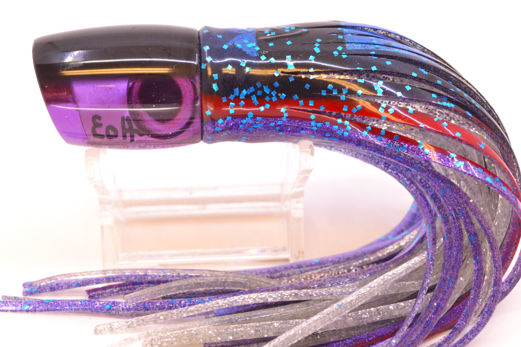 Marlin Magic Purple MOP Black Back Tiny Ruckus 7" 3oz Skirted Black & Blue Bars-Red-Purple