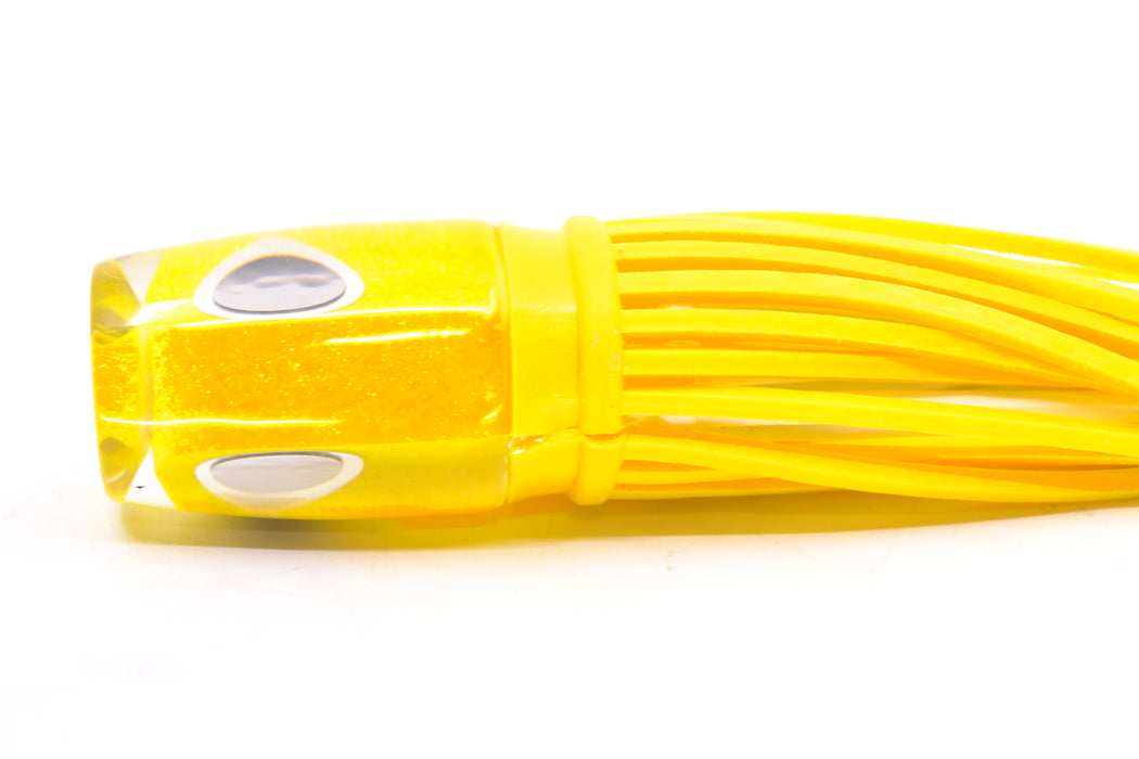 Amaral Lures Yellow Pearl Black-Silver Eyes Baby Jararaca 5" 1.4oz Yellow/White