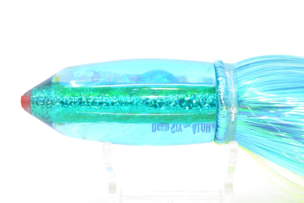 Aloha Lures Ice Blue Dichro Turquoise Rainbow Deep Six 9" 6oz Strobez Ice Blue-Green GZE