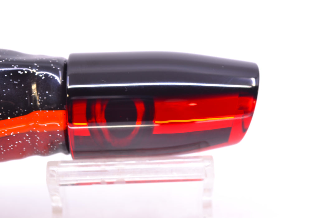 Moyes Lures Red Mirrored Black Back Small Plunger 9" 5oz Skirted Black-Orange-Red GZE