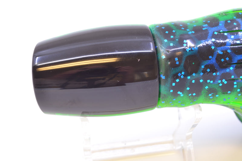 Marlin Magic Green MOP Black Back Baby Ruckus 10" 6.5oz Skirted Black Dots-Blue Dots